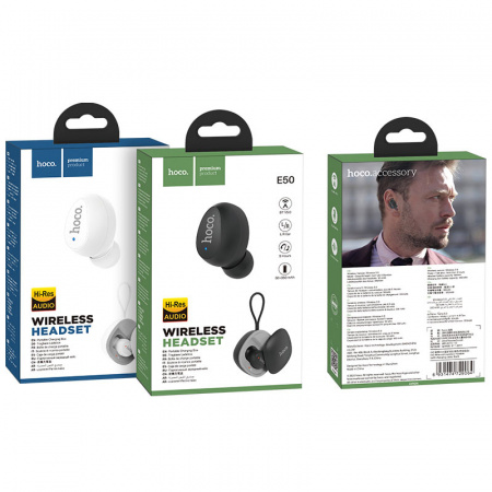 Беспроводные наушники HOCO E50 Wise mini, Bluetooth, 50 мАч, Черный