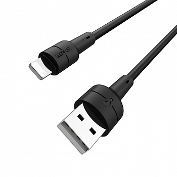 Кабель Borofone BX15 SoftJet, lightning, 1 м, черный