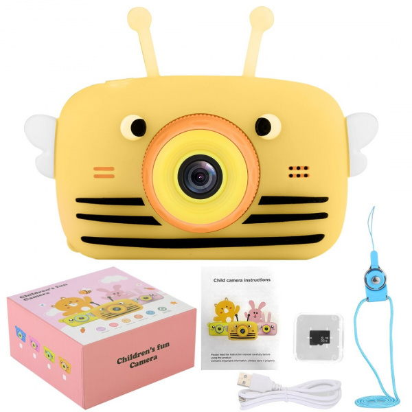 Детская цифровая камера Children's Fun Camera Пчёлка розовая